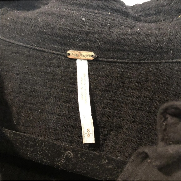 Womens Free People Black Sunstreaks Tie Front Blouse Button Front Womens Small - Picture 5 of 9